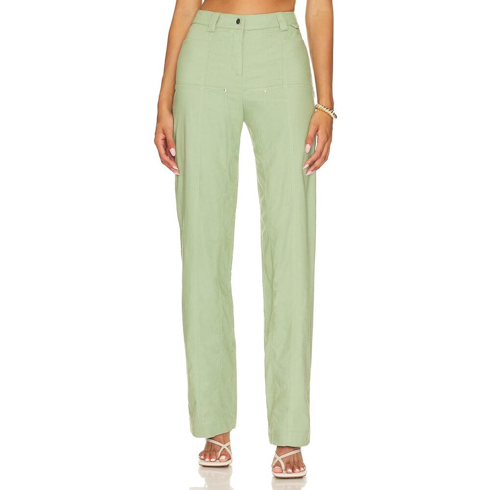 Camila Coelho 'Matilde' Green Linen Pant Size S